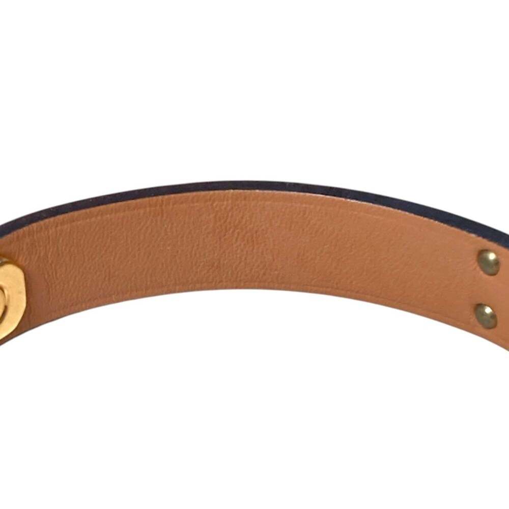 HERMES Hermes As de Coeur Heart Motif GP Leather Bracelet T2 Navy Gold Color ... - Picture 13 of 14